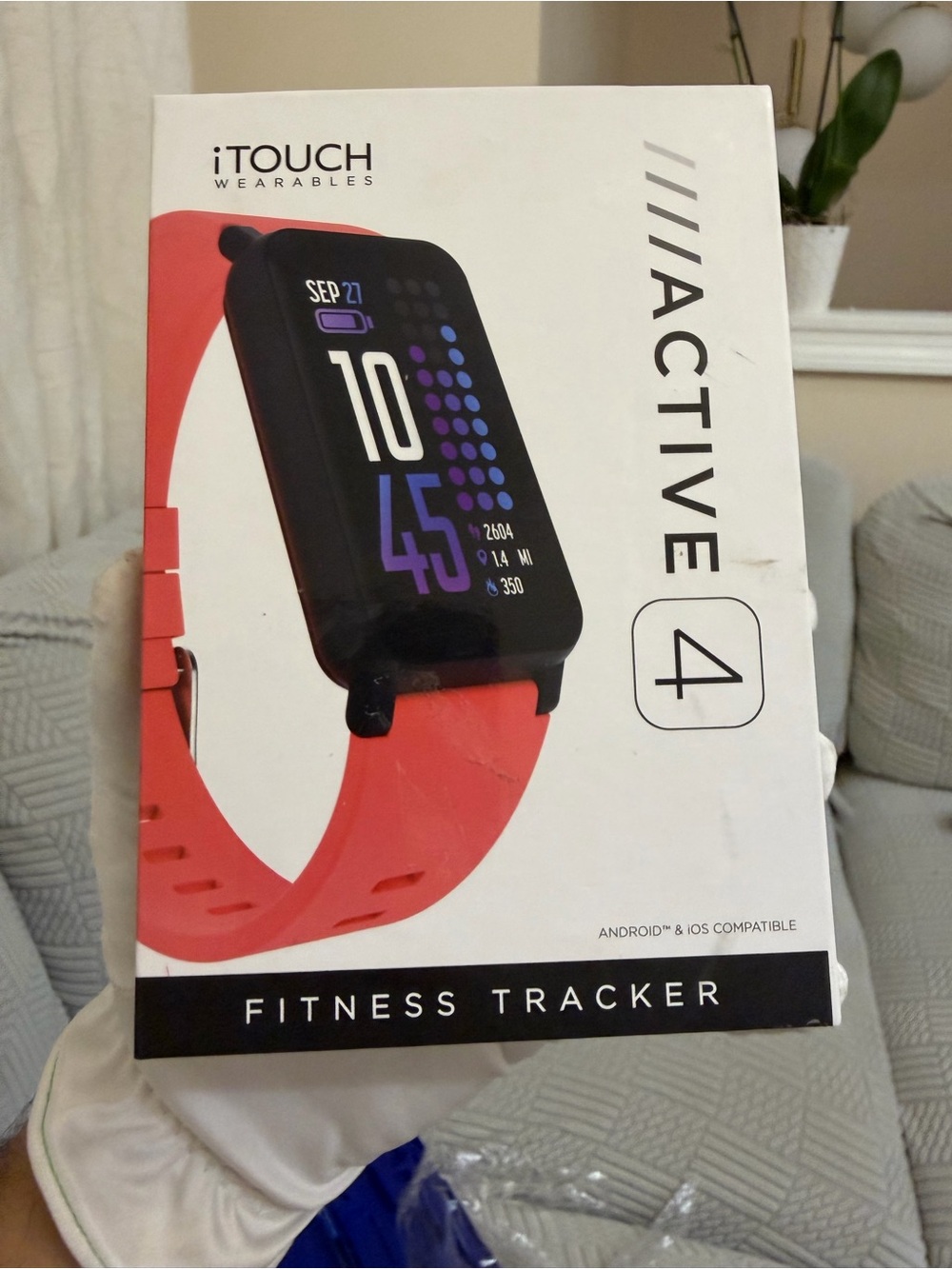 NEW iTouch Active 4 Smartwatch Fitness Tracker Coral Red iOS Android Waterproof